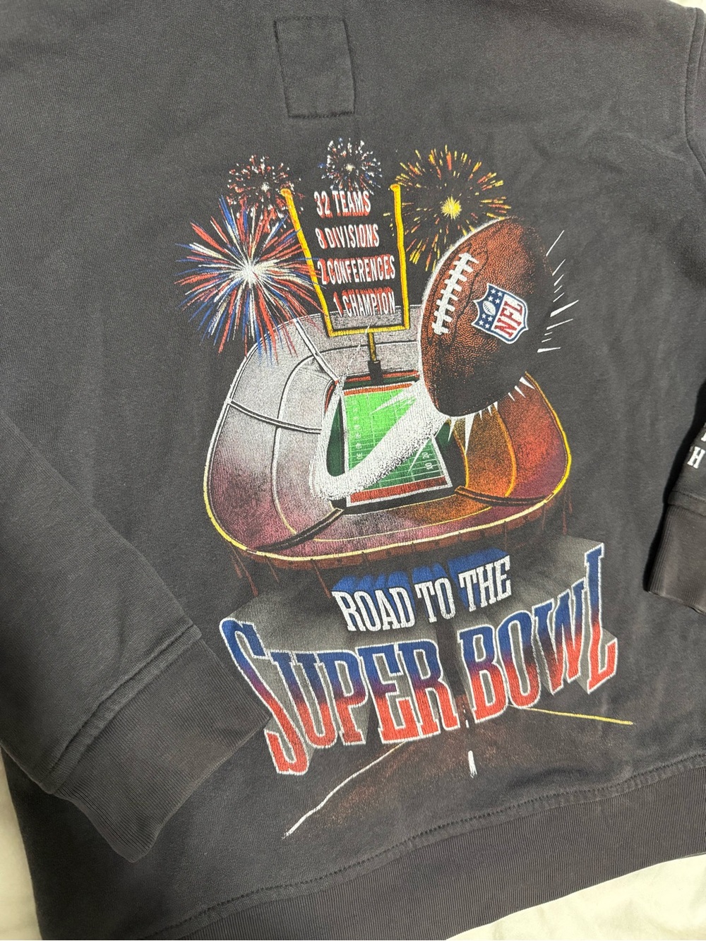 NFL Black 'Road to the Super Bowl' Kids Sweatshirt with Red & Blue Graphics